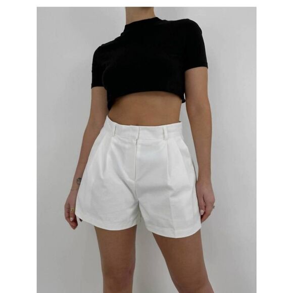 storets Pants - Storets White Pleated Trouser Shorts Size Small/Medium Nwt